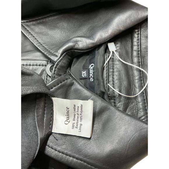 Quince Leather Black Size XS Shirt Jacket - Picture 4 of 5